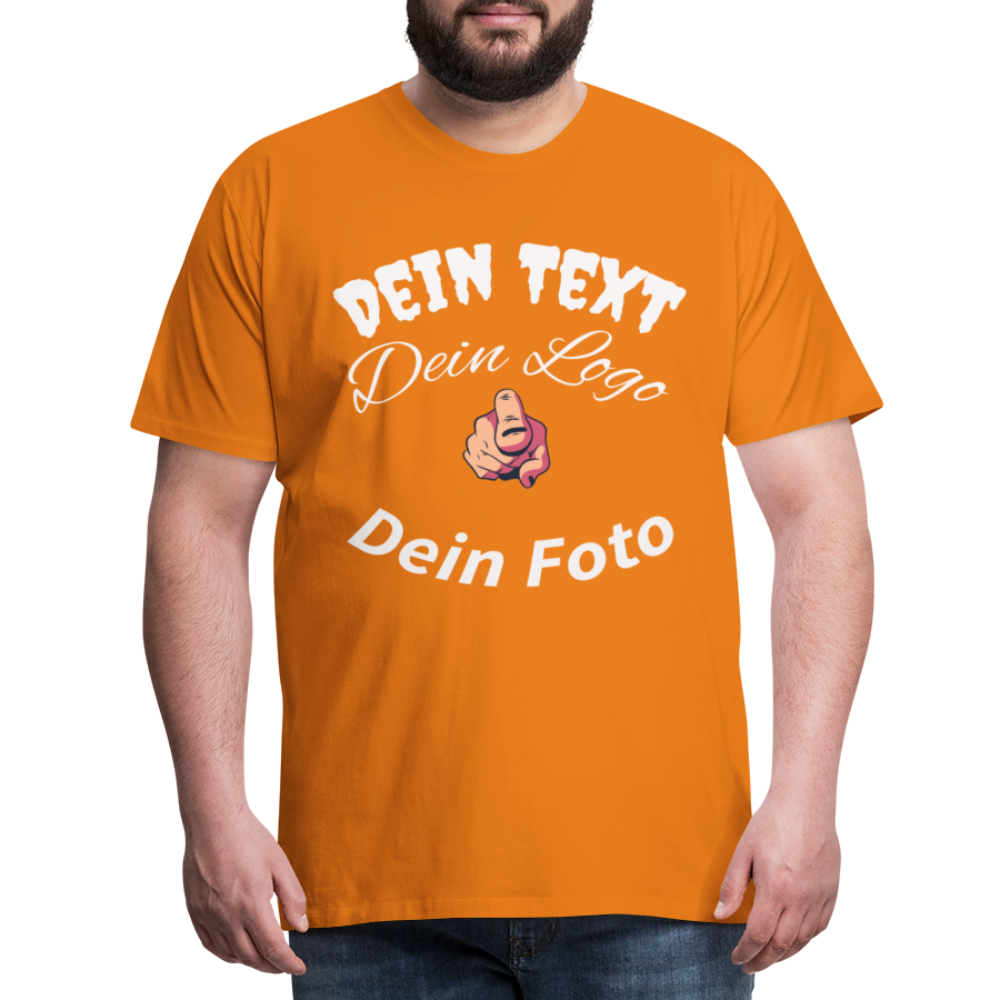 Herren - Männer Premium T-Shirt nach Wunsch selbst gestalten - Orange