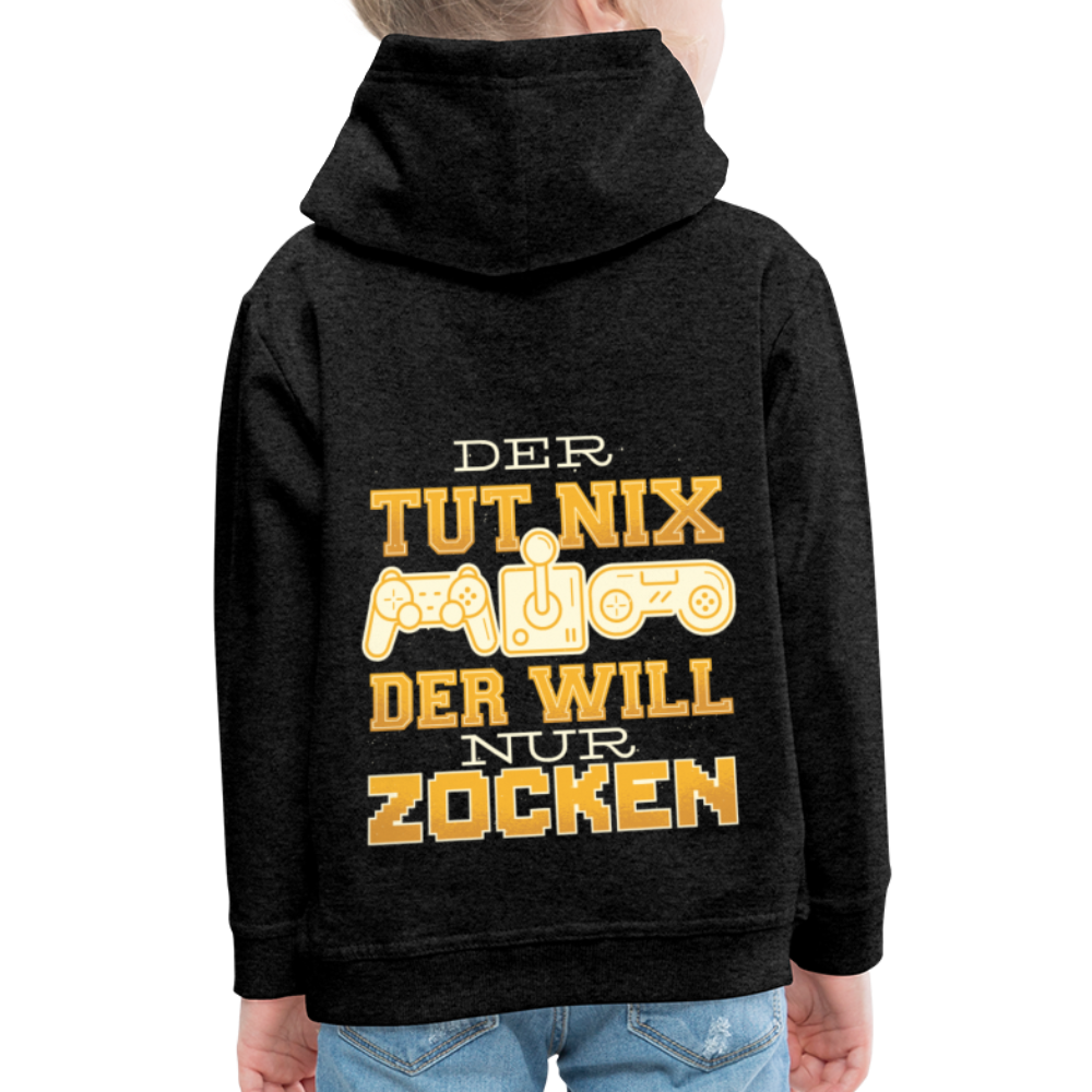 Kinder Premium Hoodie Der tut nix der will nur zocken - Anthrazit