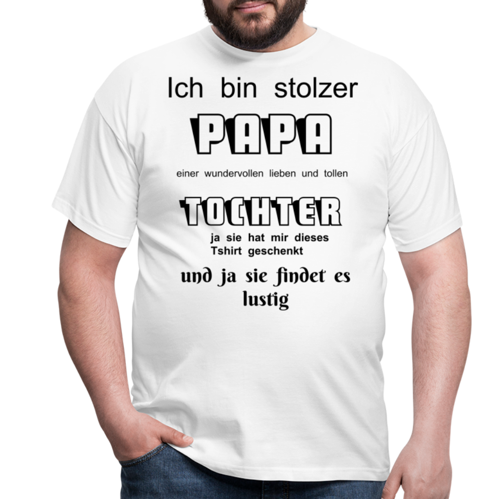 Papa-Power pur: Herren Männer T-Shirt  für stolze Väter - Weiß