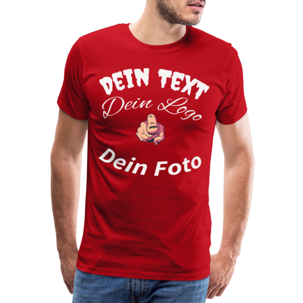 Herren - Männer Premium T-Shirt nach Wunsch selbst gestalten - Rot