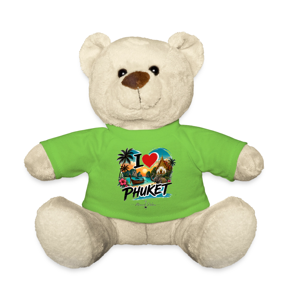 Häkel-Teddy "I love Phuket" von Spreadconnect mit Munich Palms Design, weiches Kuscheltier für Kinder und Sammler