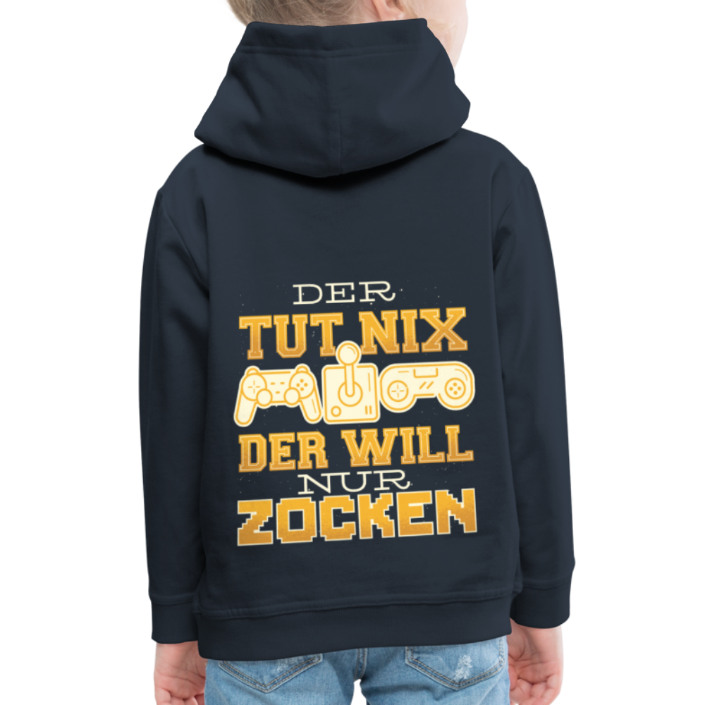 Kinder Premium Hoodie Der tut nix der will nur zocken - Navy