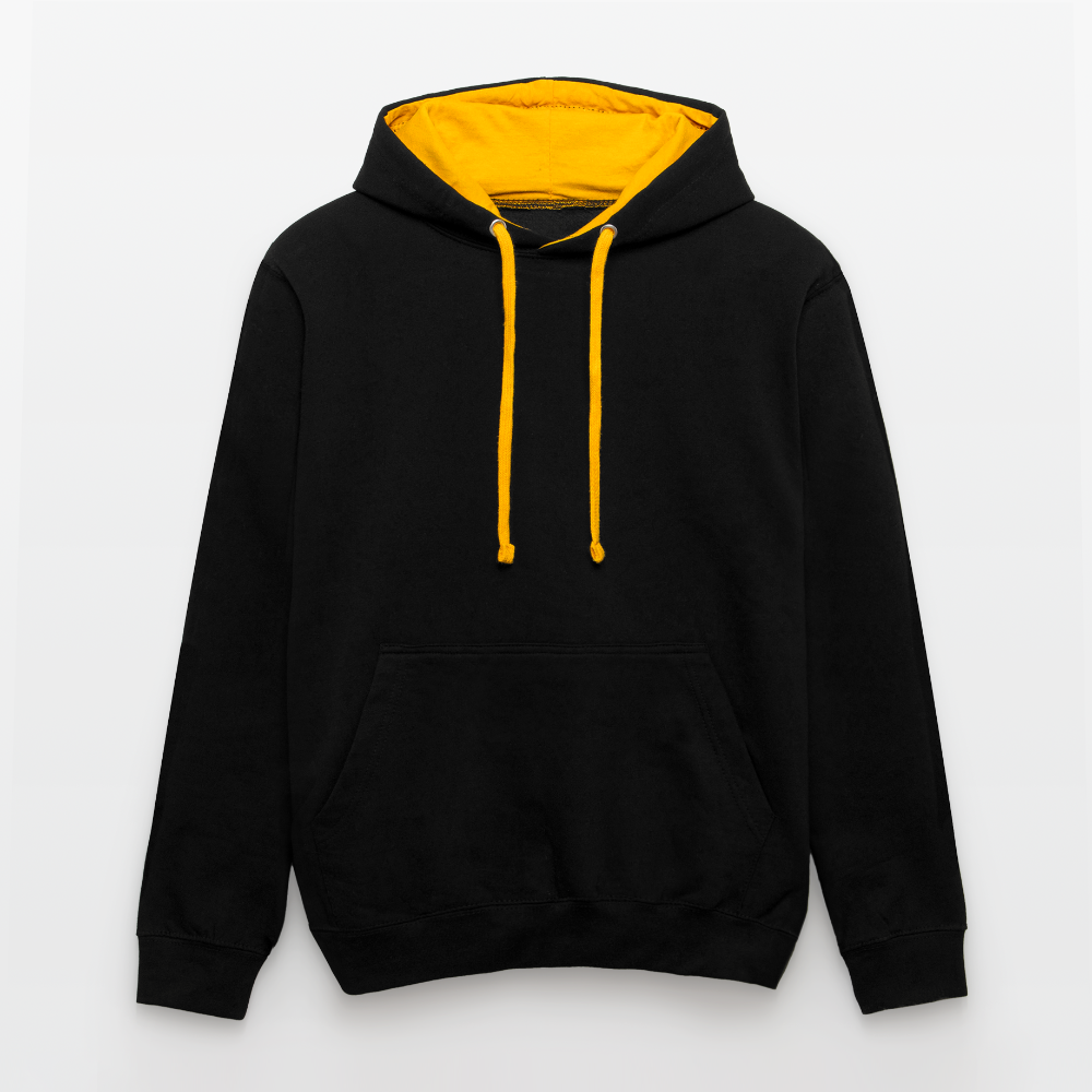 Rebellischer Herren Kontrast-Hoodie mit Totenkopf: Mach dich unverwechselbar - Schwarz/Gold