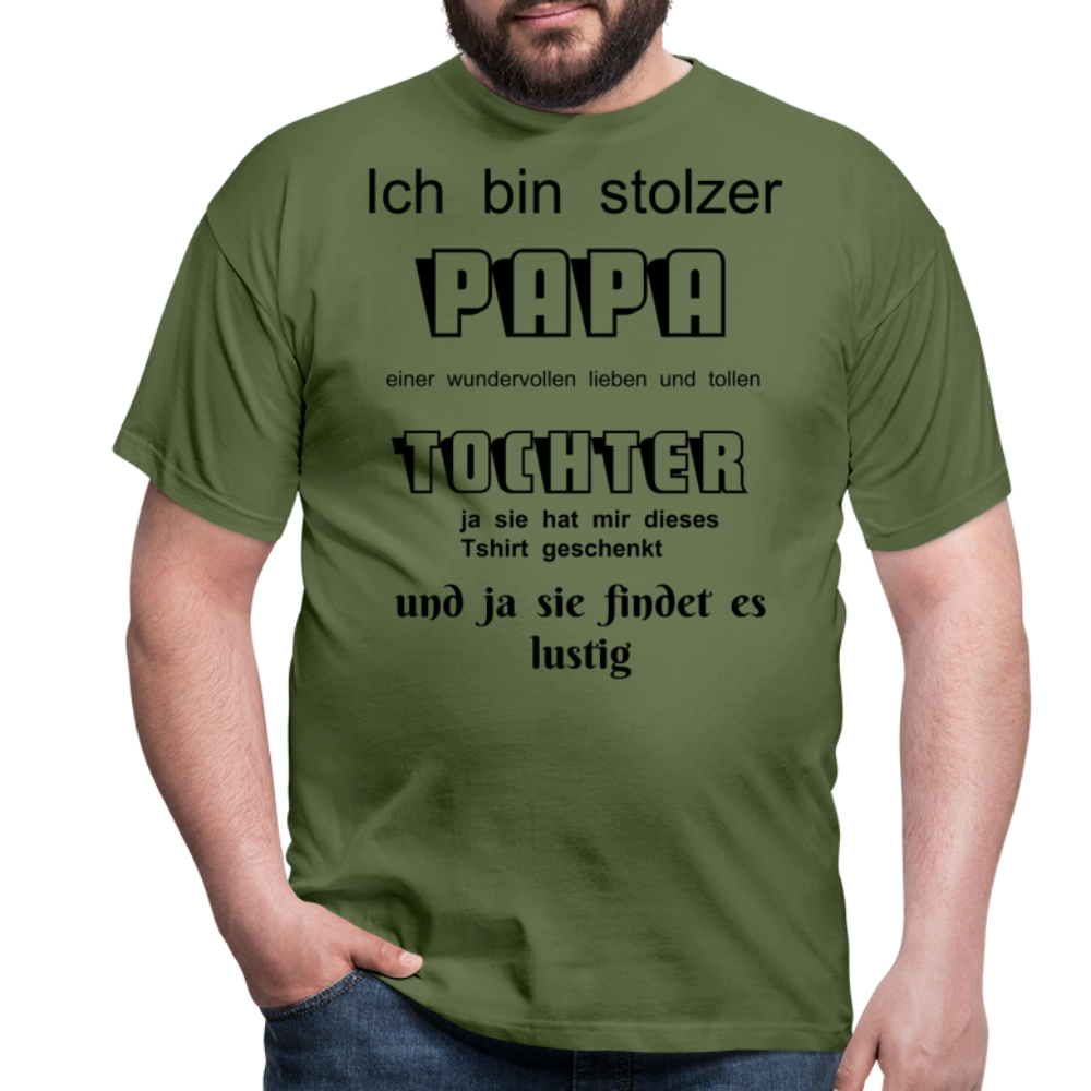 Papa-Power pur: Herren Männer T-Shirt  für stolze Väter - Militärgrün