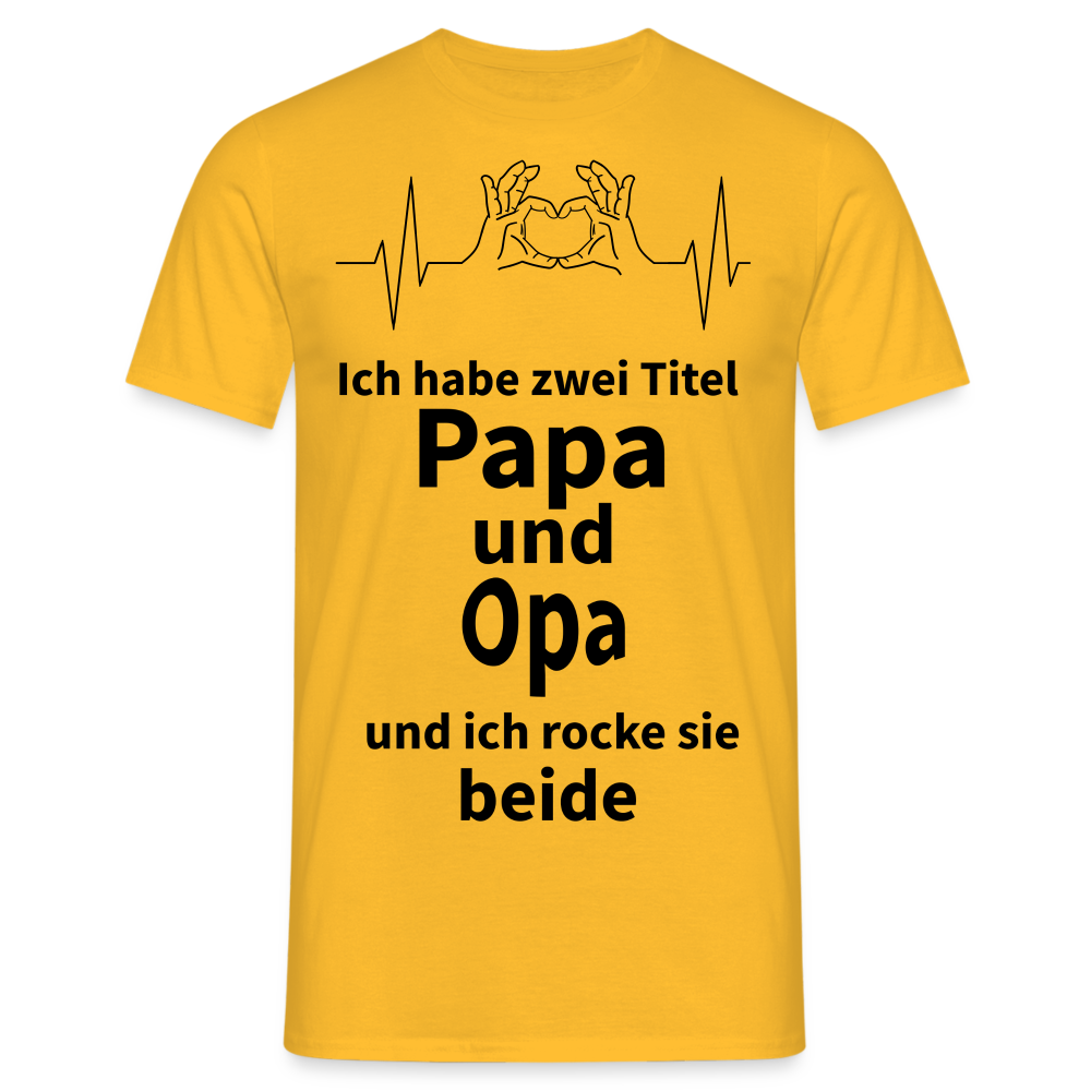 Herren Männer T- Shirt Papa und Opa - Gelb