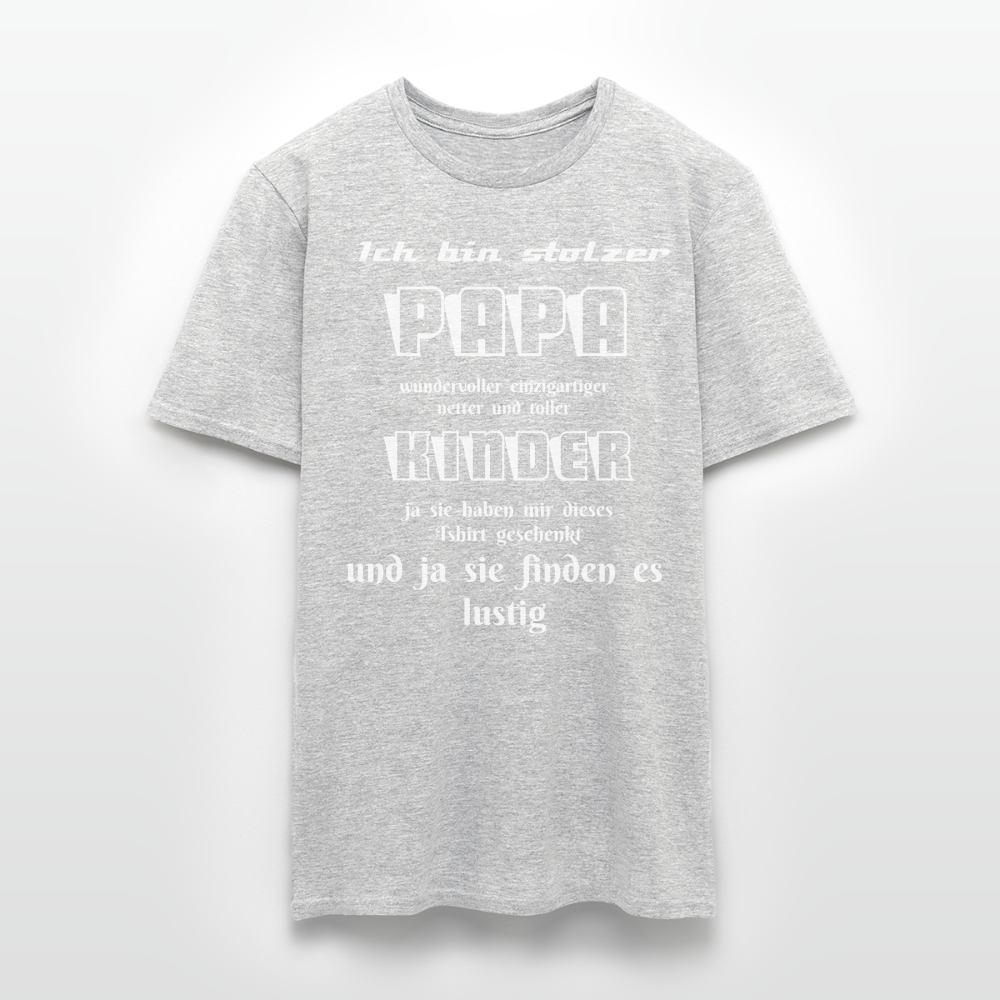 Papa-Power pur: Zeig deine Liebe mit unserem Herren T-Shirt - Grau meliert