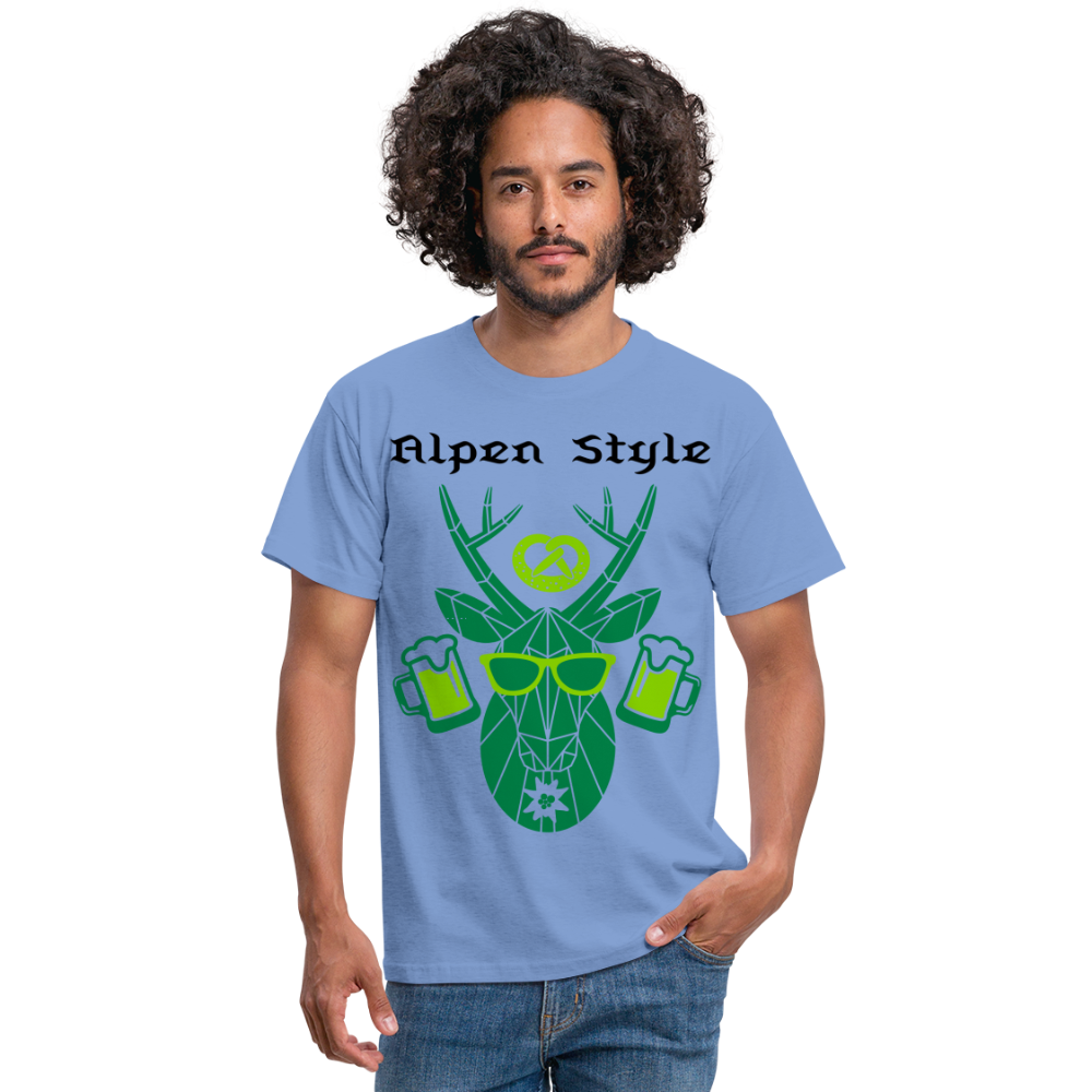 Herren - Männer T-Shirt bayrisch Alpen Style grün - carolina blue