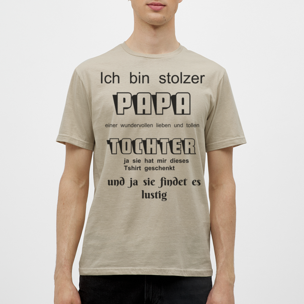 Papa-Power pur: Herren Männer T-Shirt  für stolze Väter - Sandbeige