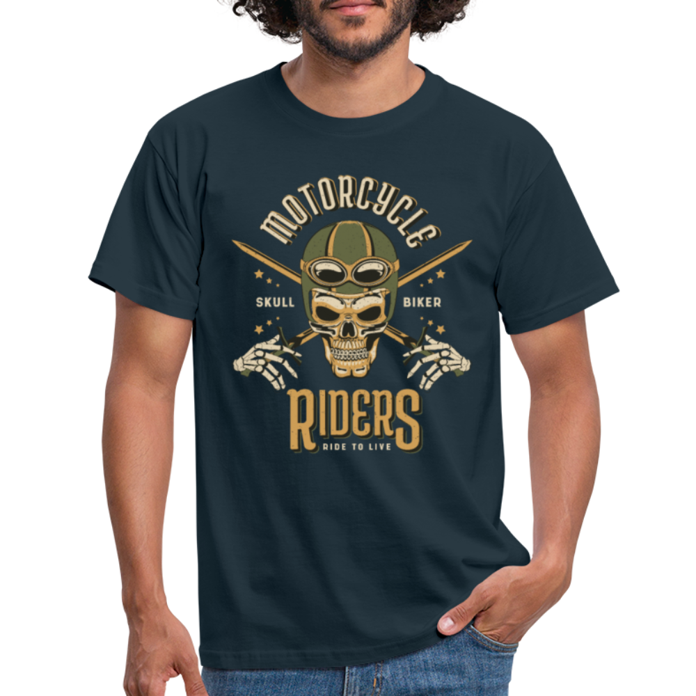 Entfessle den Biker in dir: Unser Motorrad-T-Shirt für Männer - Navy