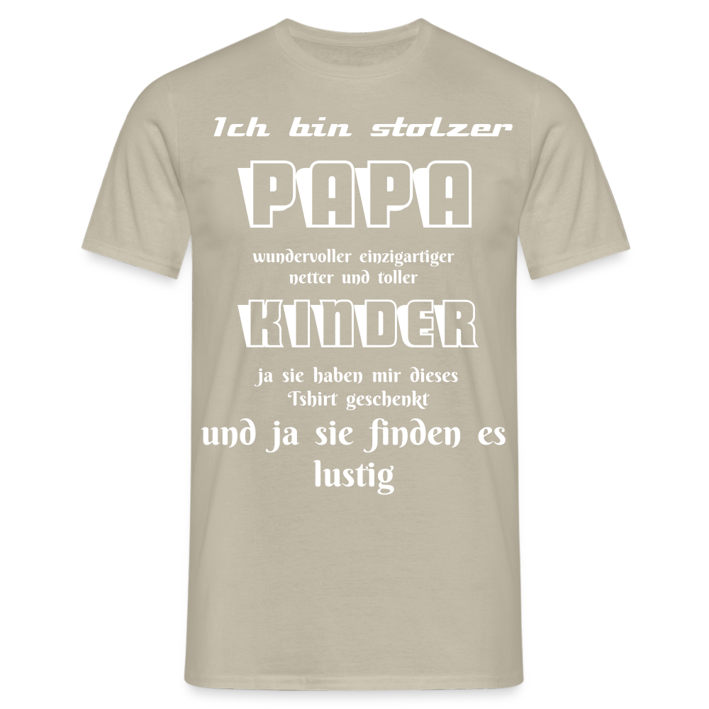 Papa-Power pur: Zeig deine Liebe mit unserem Herren T-Shirt - Sandbeige