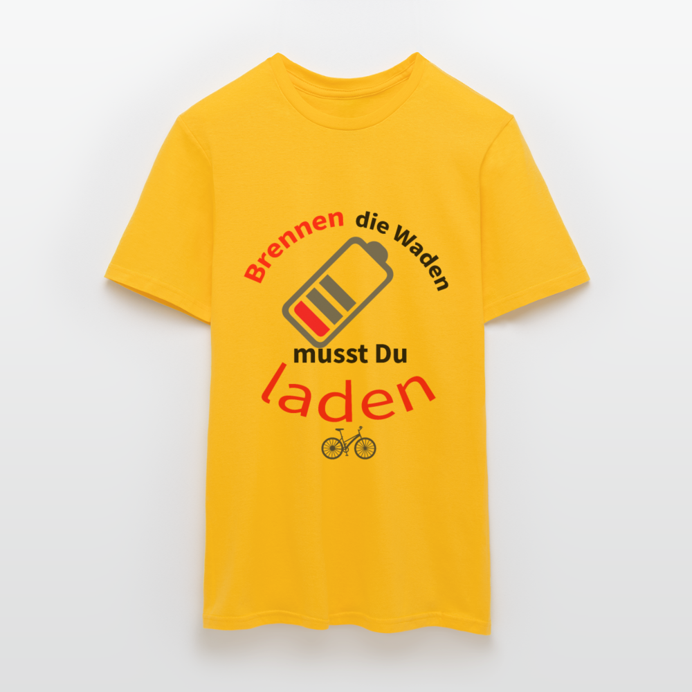 Brennen die Waden, musst du laden! Das witzigste Herren - Männer T-Shirt für alle Biker - Gelb