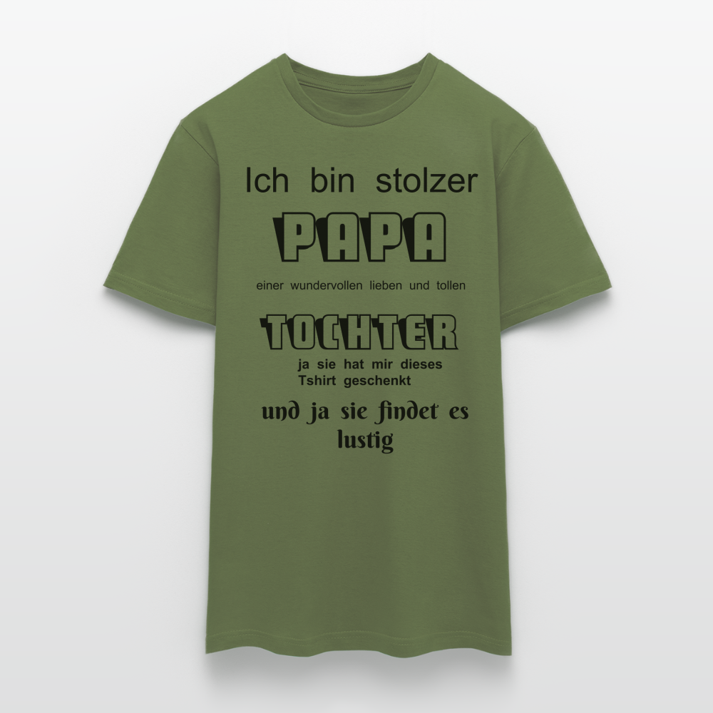 Papa-Power pur: Herren Männer T-Shirt  für stolze Väter - Militärgrün