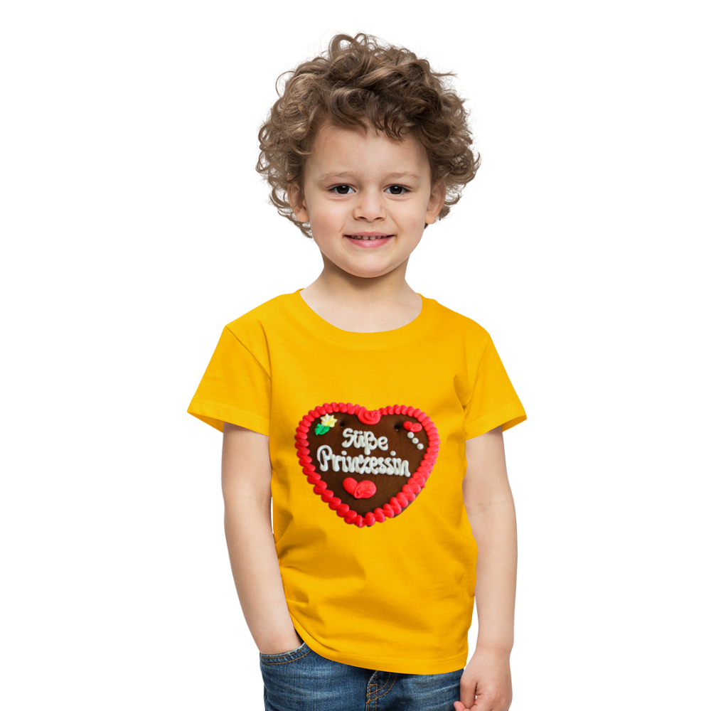 Kinder Premium T-Shirt Lebkuchenherz Süße Prinzessin - Sonnengelb