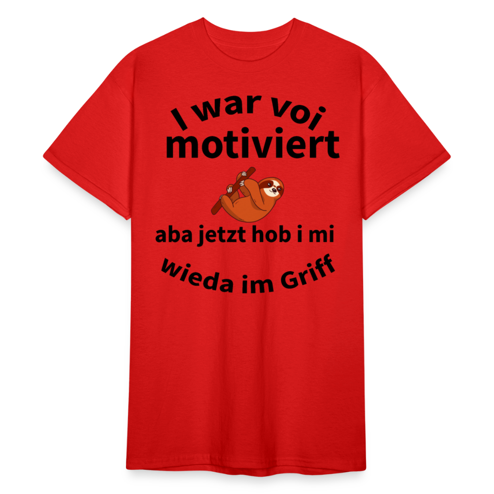 Herren - Männer Gildan Heavy T-Shirt bayrisch I war voi motiviert - Rot