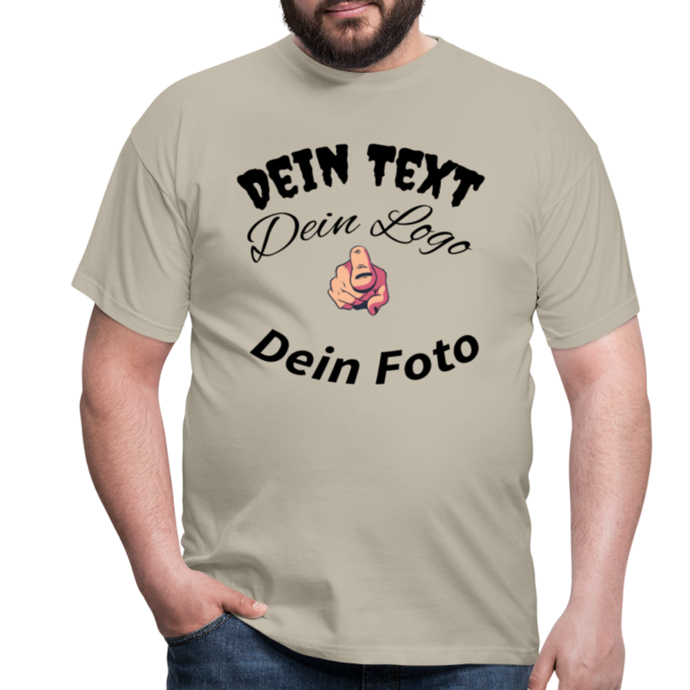 Herren -Männer Shirt  Entfache deine Kreativität: Gestalte dein einzigartiges T-Shirt! - Sandbeige