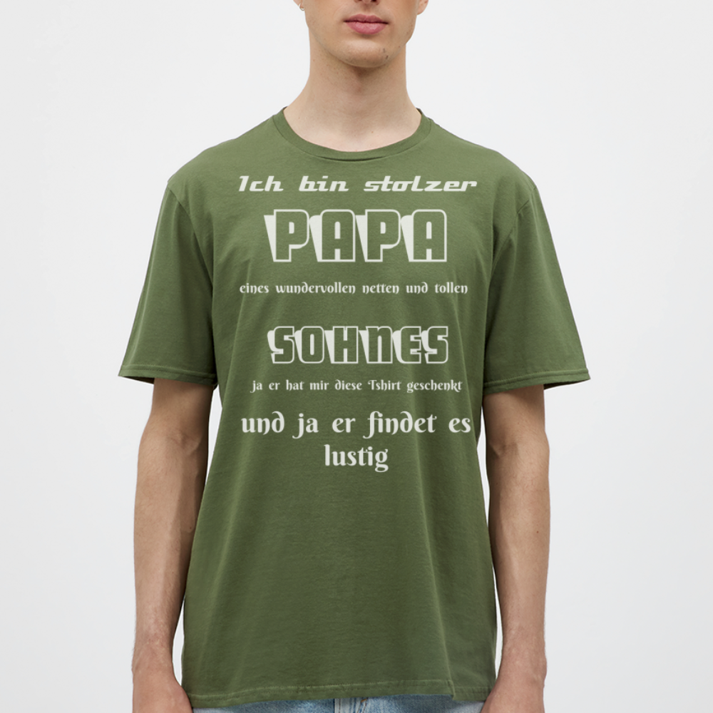 Vaterstolz zum Anziehen: Unser einzigartiges Männer T-Shirt für Papas - Militärgrün