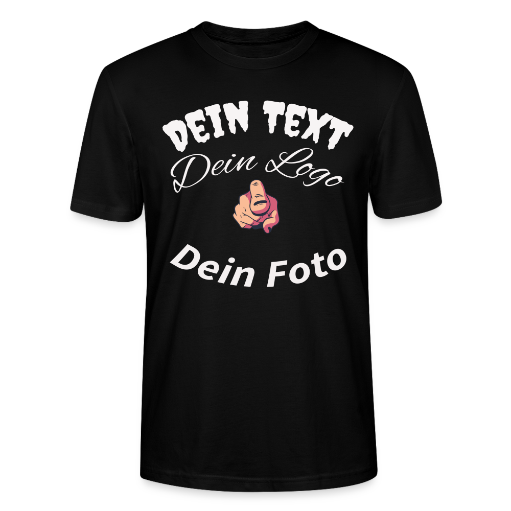 Herren - Männer Bio-T-Shirt  einzigartig wie du! Gestalte jetzt dein persönliches Design. - Schwarz