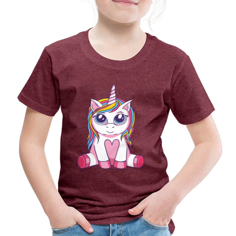 Kinder Premium T-Shirt - Bordeauxrot meliert