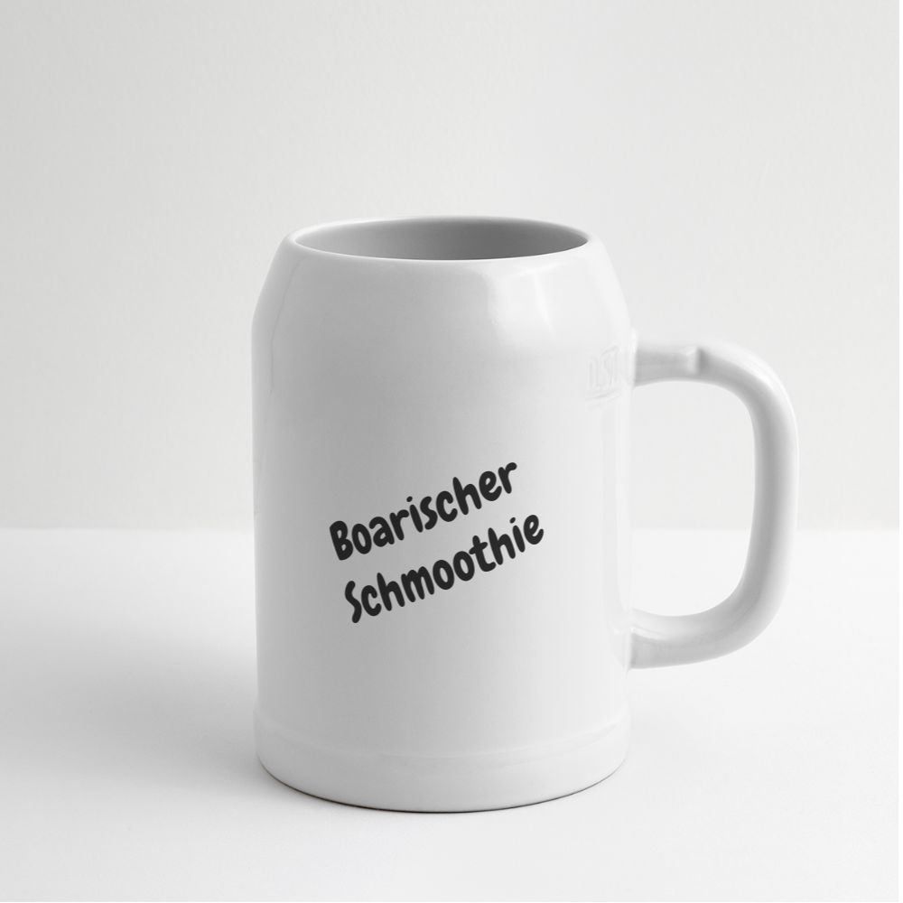 Bierkrug mit bayrischem Spruch Boarischer Smoothie - Weiß