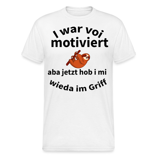 Herren - Männer Gildan Heavy T-Shirt bayrisch I war voi motiviert - Weiß