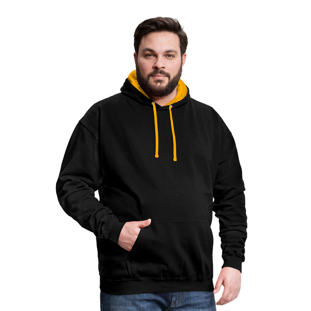 Rebellischer Herren Kontrast-Hoodie mit Totenkopf: Mach dich unverwechselbar - Schwarz/Gold