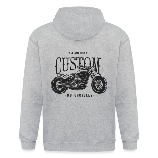 Herren - Männer Heavyweight Kapuzenjacke Custom Motorcycles - Grau meliert