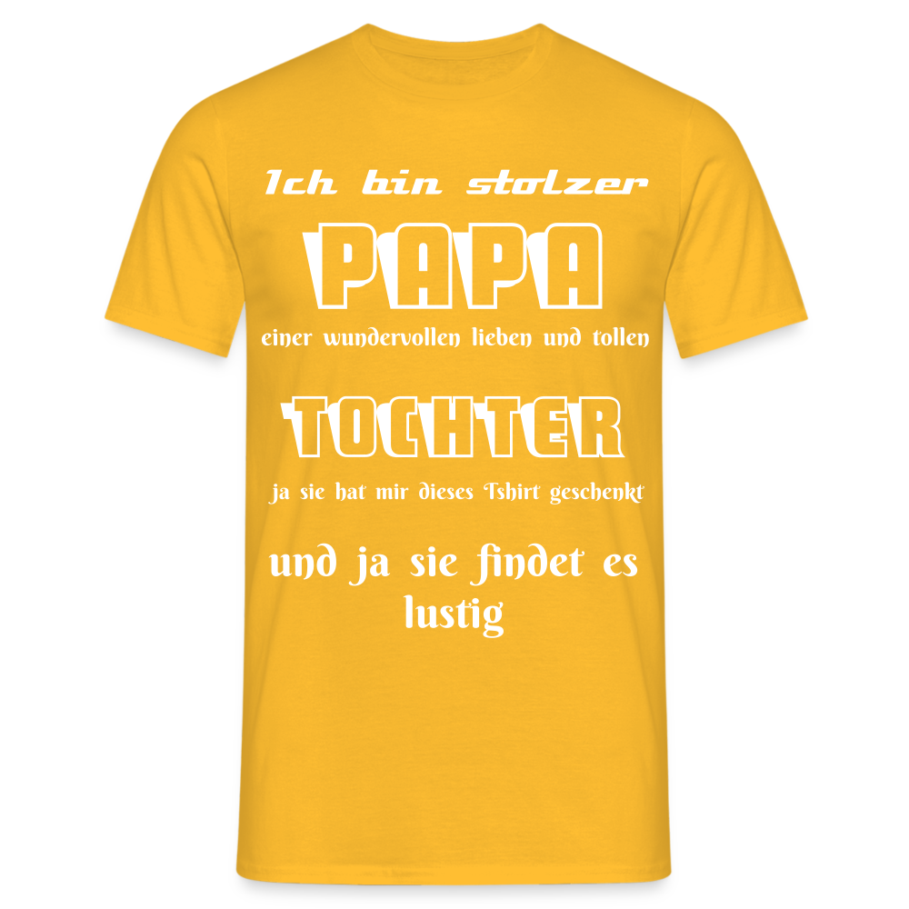 Vater-Tochter-Liebe zum Anziehen: Unser einzigartiges  Männer T-Shirt - Gelb