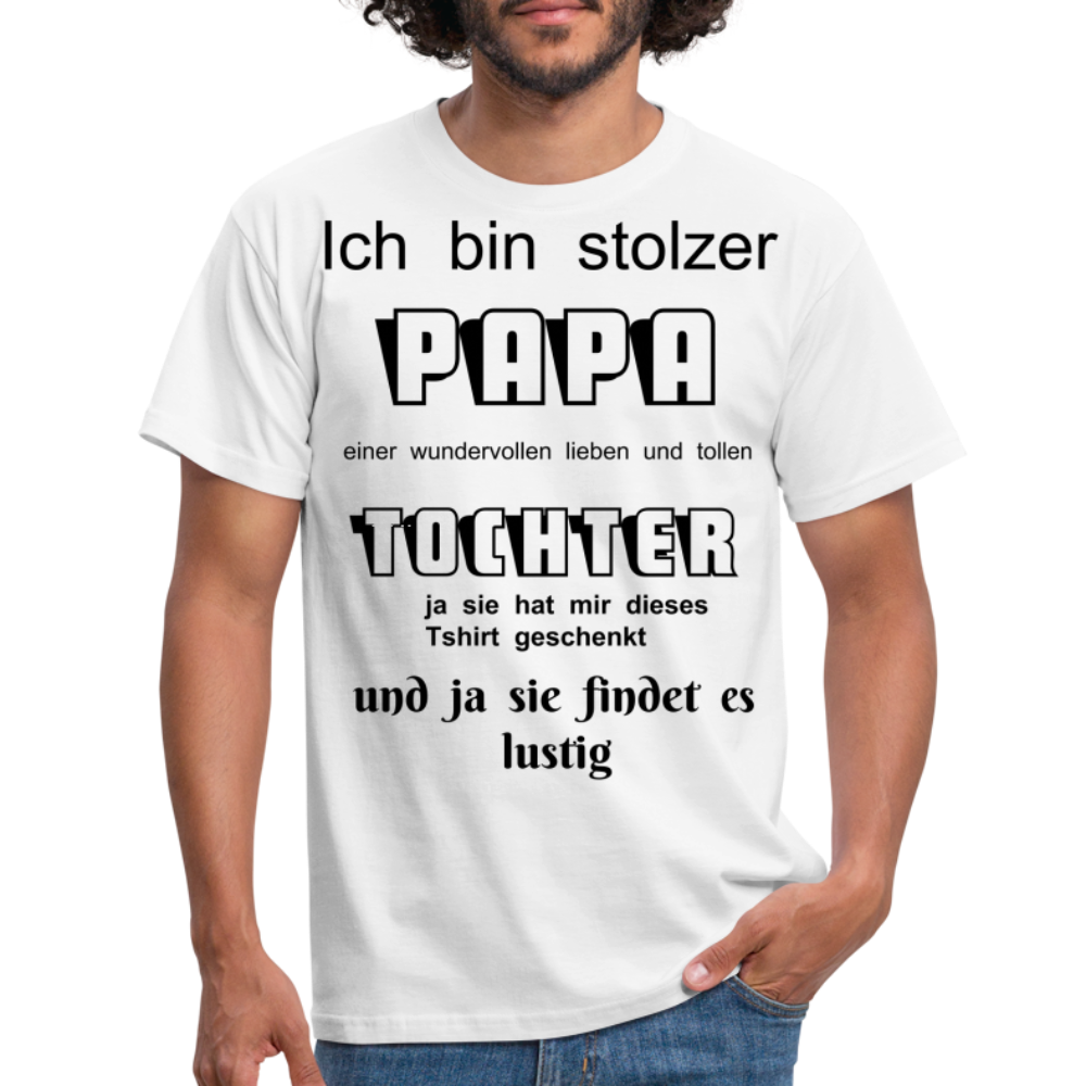 Papa-Power pur: Herren Männer T-Shirt  für stolze Väter - Weiß