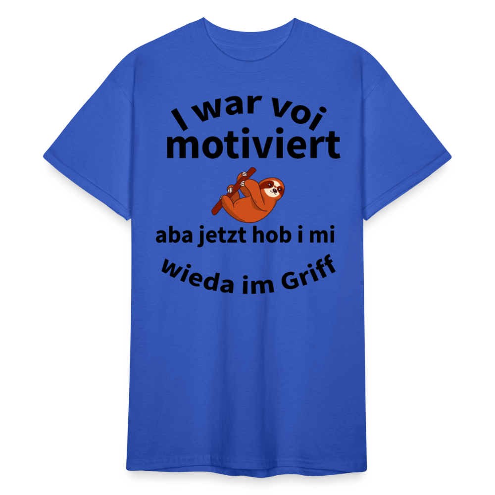 Herren - Männer Gildan Heavy T-Shirt bayrisch I war voi motiviert - Königsblau