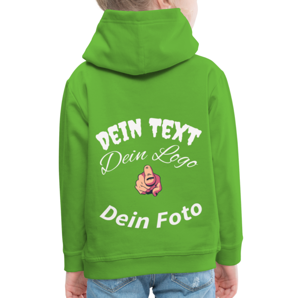 Kinder Premium Hoodie nach Wunsch selbst gestalten - Hellgrün