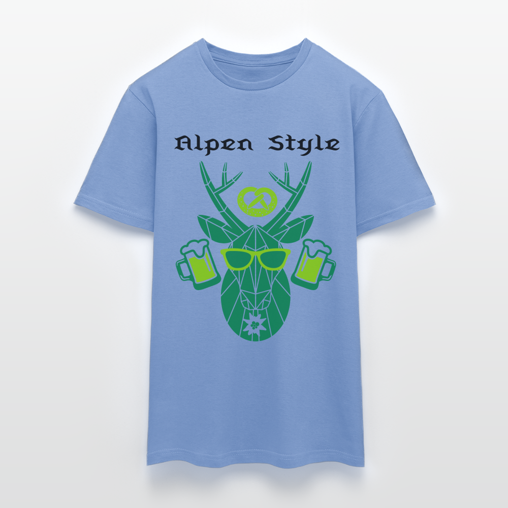 Herren - Männer T-Shirt bayrisch Alpen Style grün - carolina blue