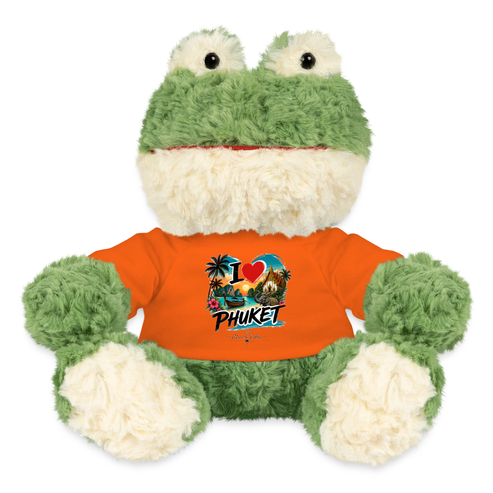 MiniFeet® Frosch Torge mit "I love Phuket" Design, braun, aus Kunststoff, dekoratives Türschild von Spreadconnect in München.