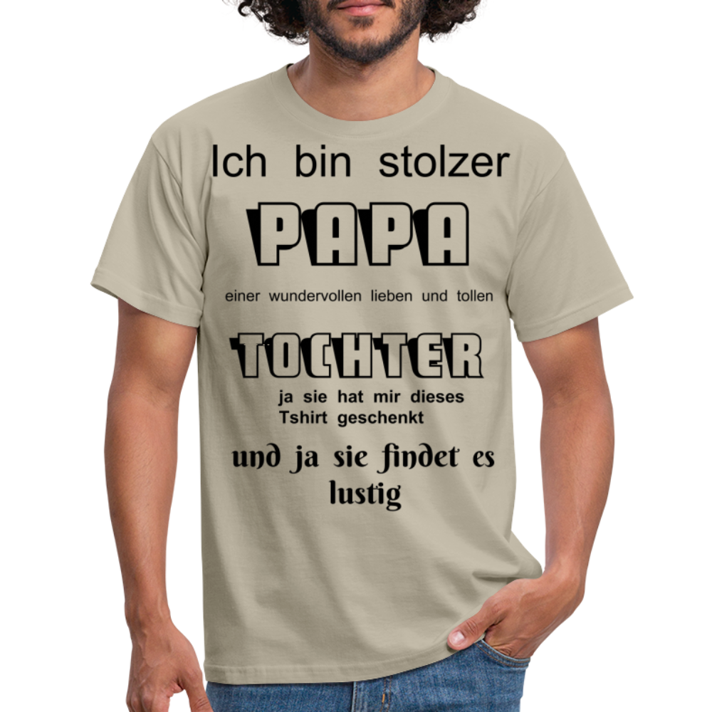 Papa-Power pur: Herren Männer T-Shirt  für stolze Väter - Sandbeige