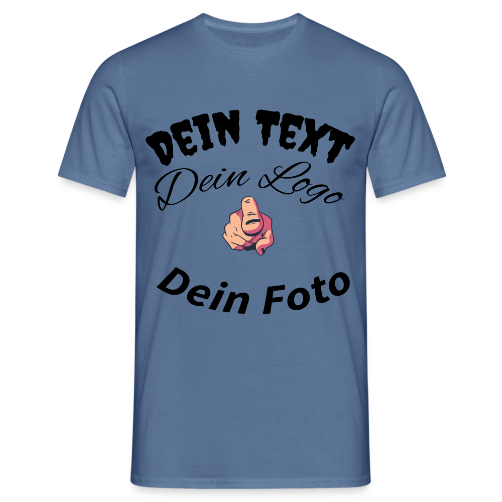 Herren -Männer Shirt  Entfache deine Kreativität: Gestalte dein einzigartiges T-Shirt! - Taubenblau 