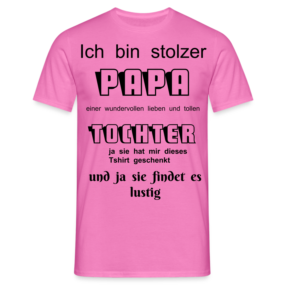 Papa-Power pur: Herren Männer T-Shirt  für stolze Väter - Pink