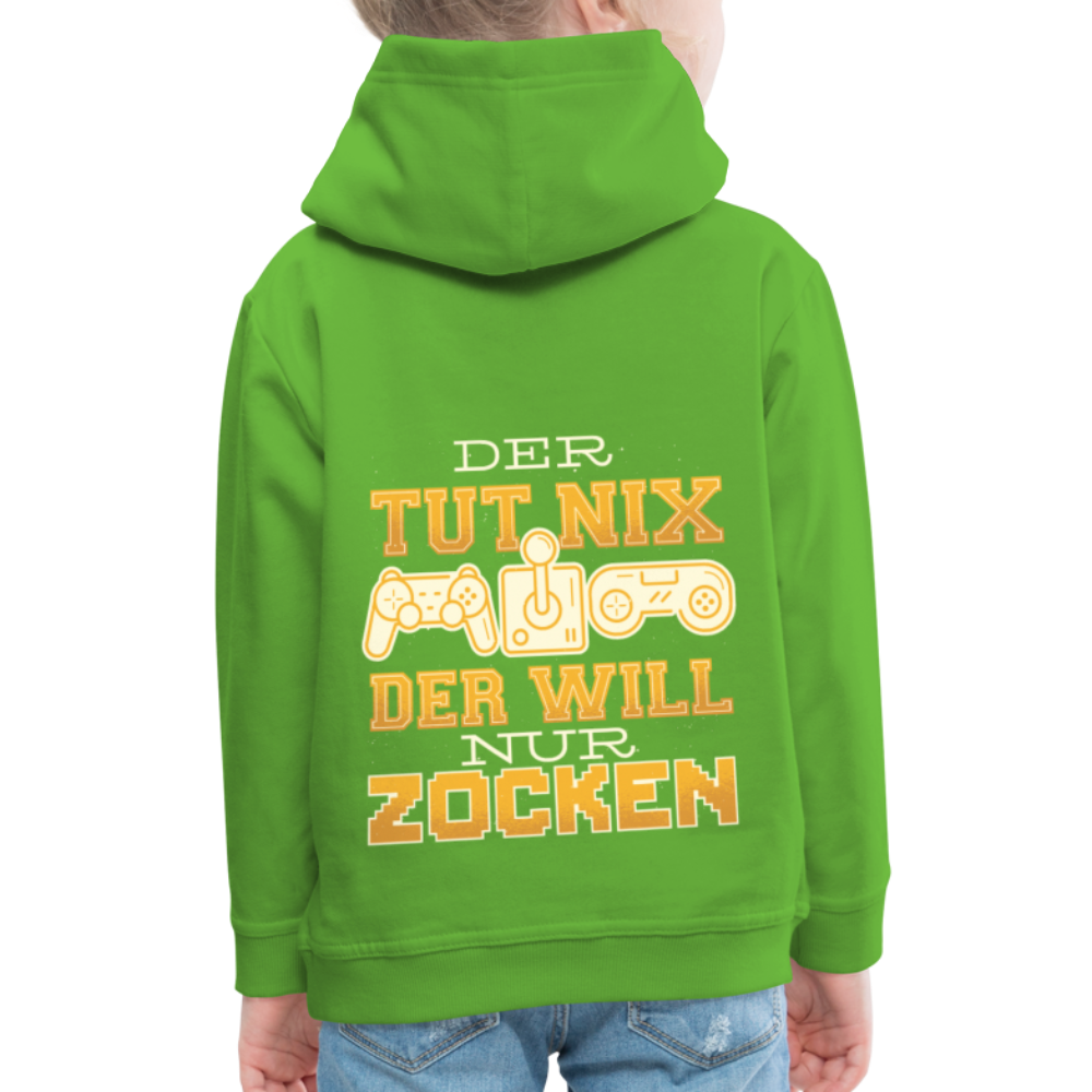 Kinder Premium Hoodie Der tut nix der will nur zocken - Hellgrün