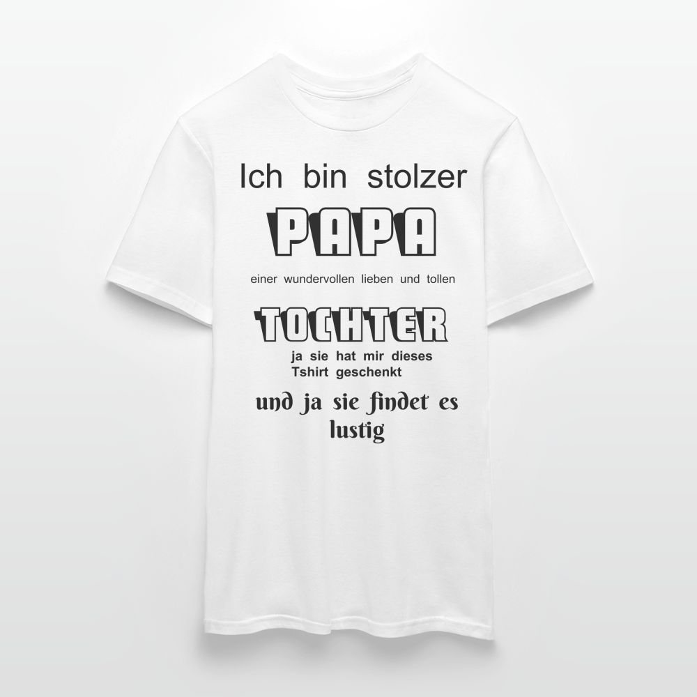 Papa-Power pur: Herren Männer T-Shirt  für stolze Väter - Weiß