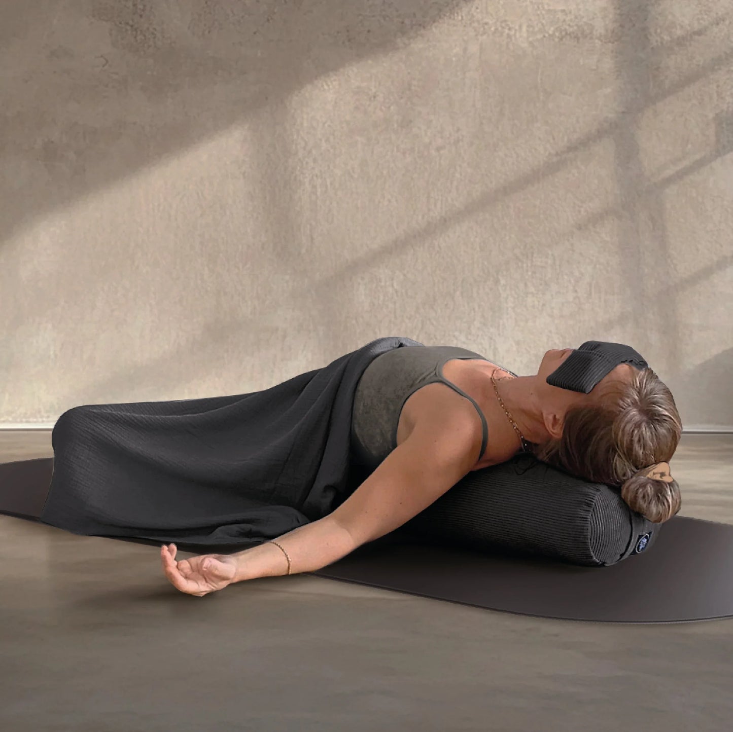 Shavasana Decke - Granit Musselin