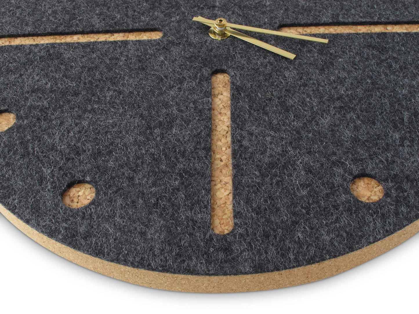 Wanduhr aus Filz und Kork 30 cm | anthrazit - gold | Design: Odense