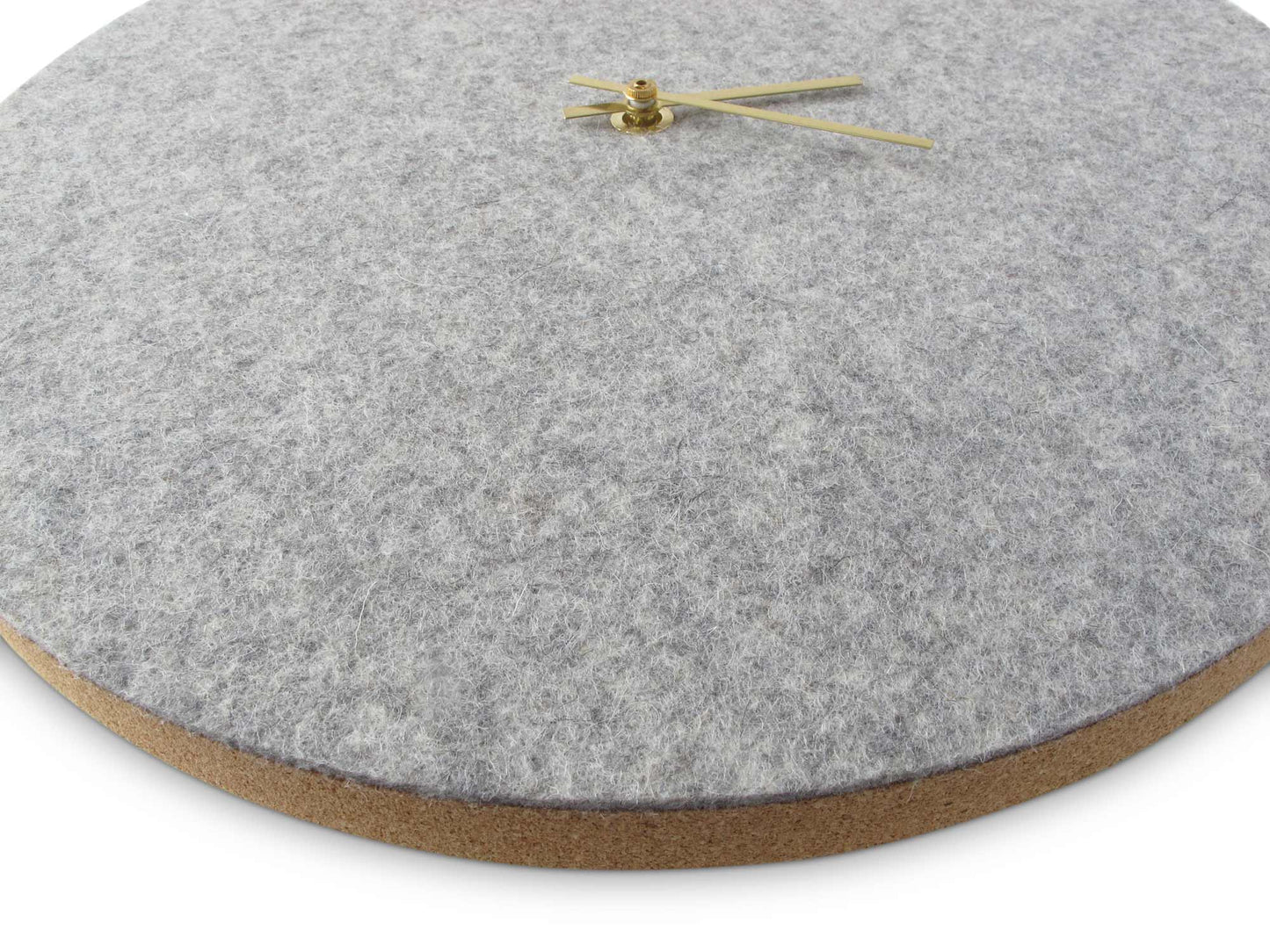 Wanduhr aus Filz und Kork 30 cm | hellgrau - gold | Design: Aalborg