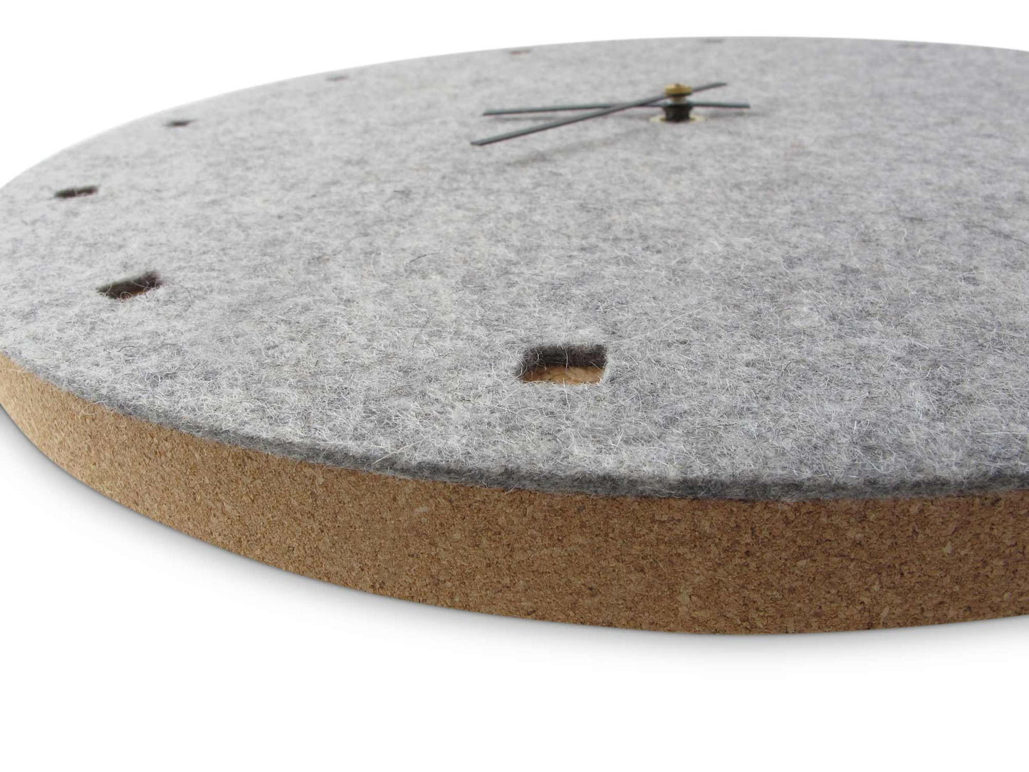 Wanduhr aus Filz und Kork 30 cm | hellgrau - schwarz | Design: Esbjerg