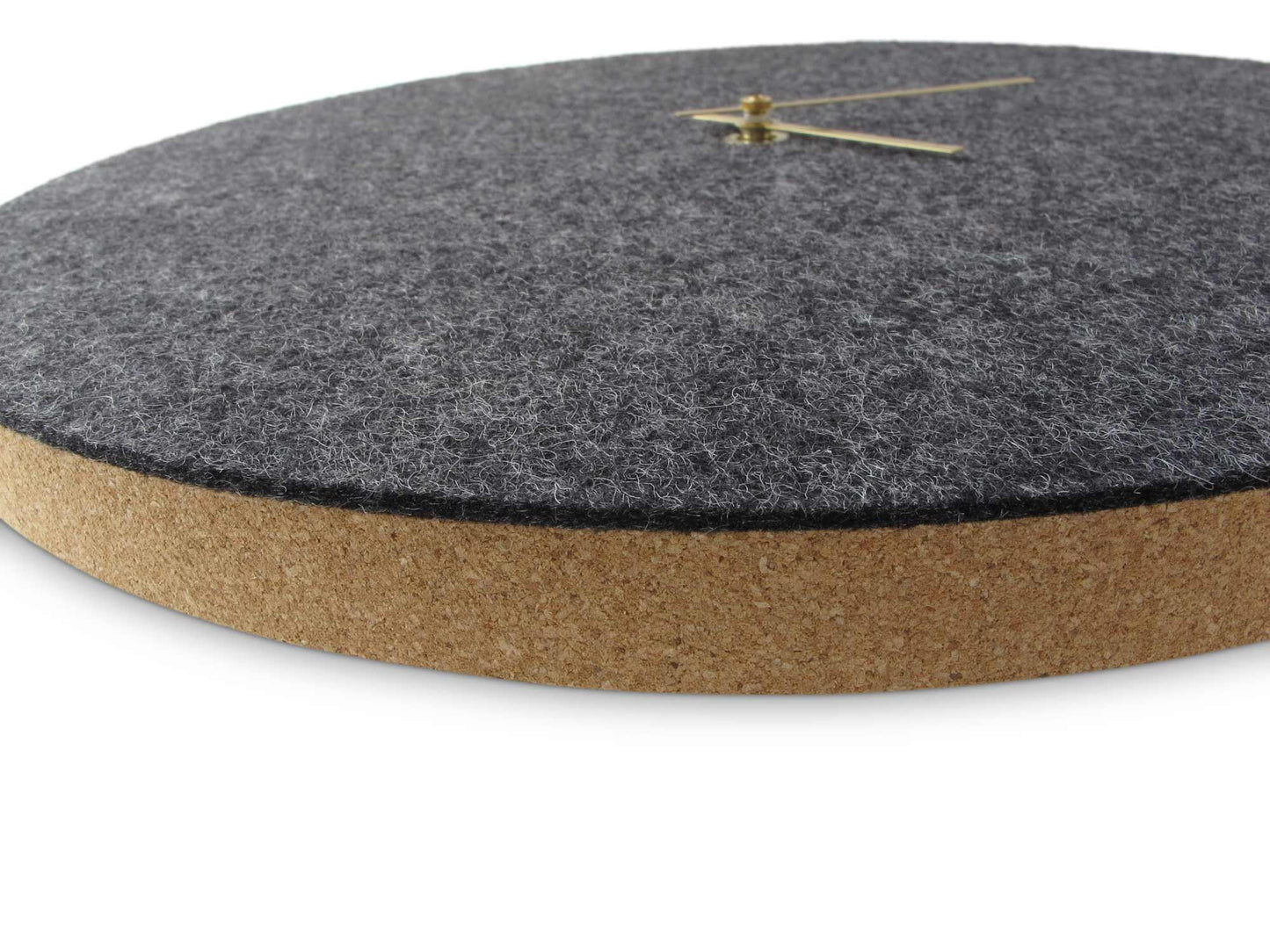 Wanduhr aus Filz und Kork 30 cm | anthrazit - gold | Design: Aalborg