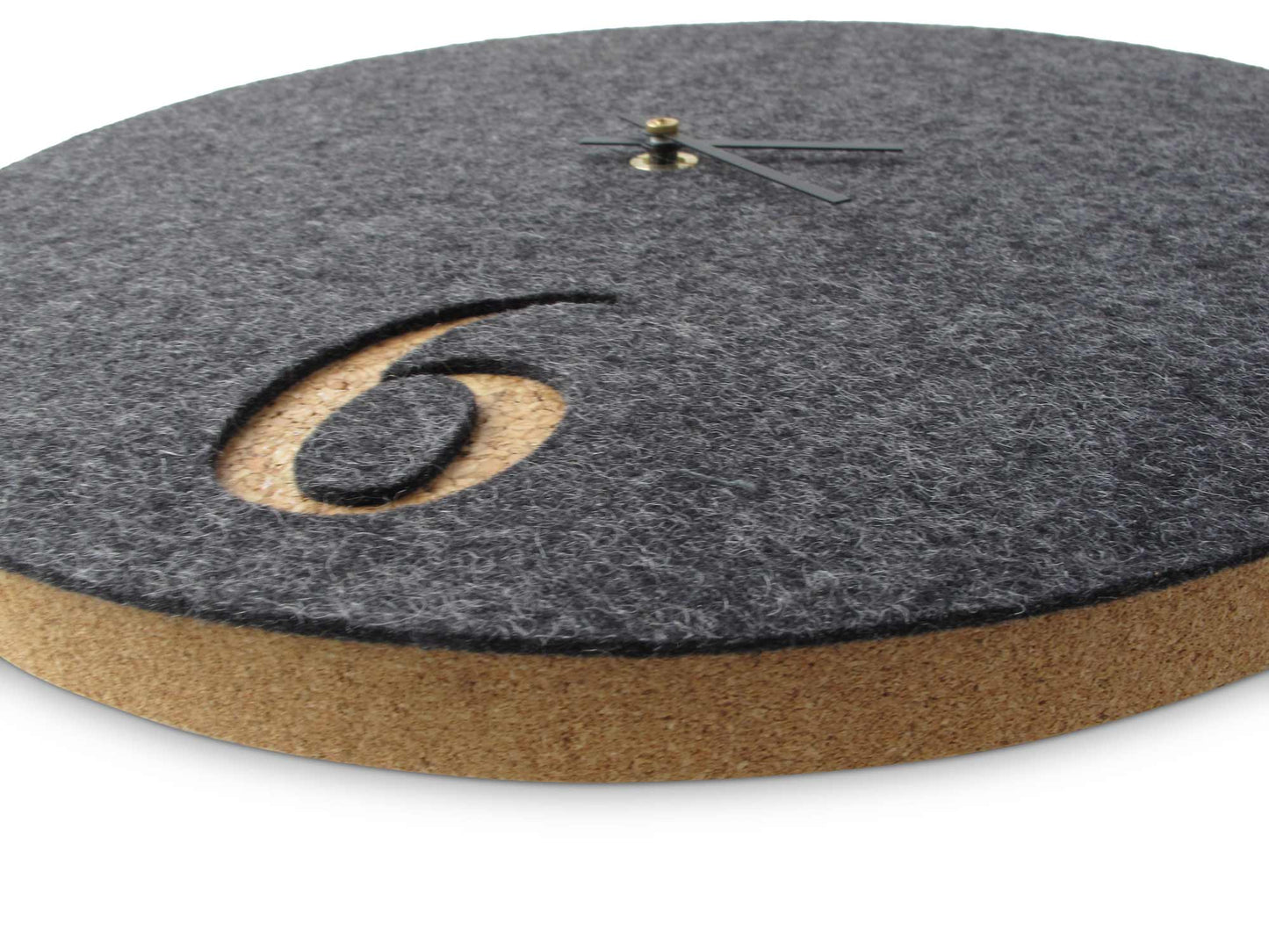 Wanduhr aus Filz und Kork 30 cm | anthrazit - schwarz | Design: Aarhus