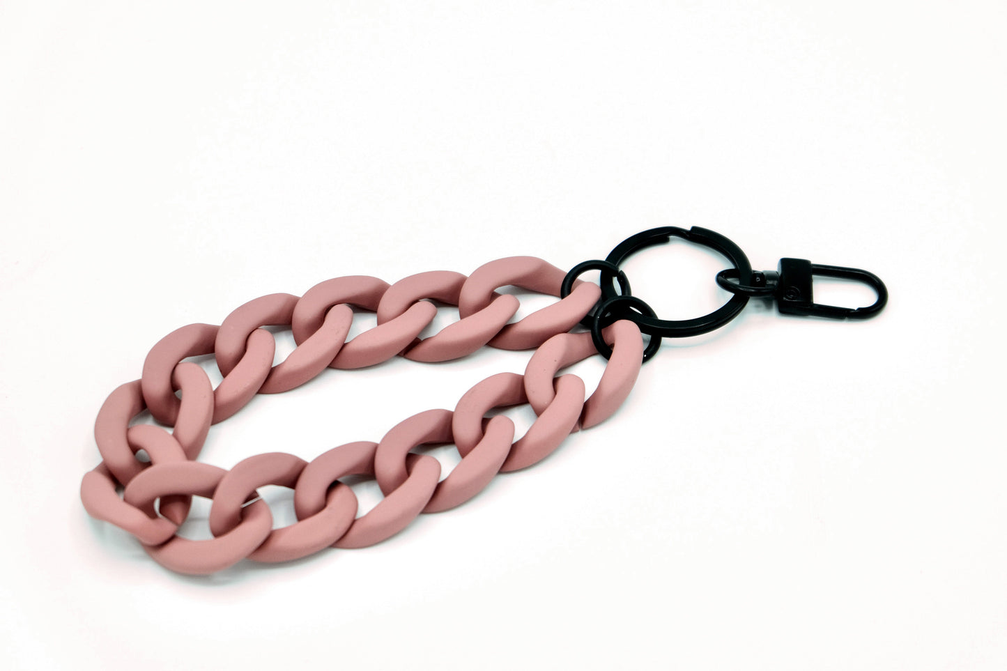 Keyring with carabiner "RUBBER EDITION" Old Rose
