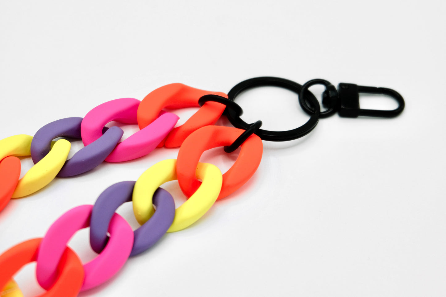 Keyring with carabiner "RUBBER EDITION" Neon Multicolored