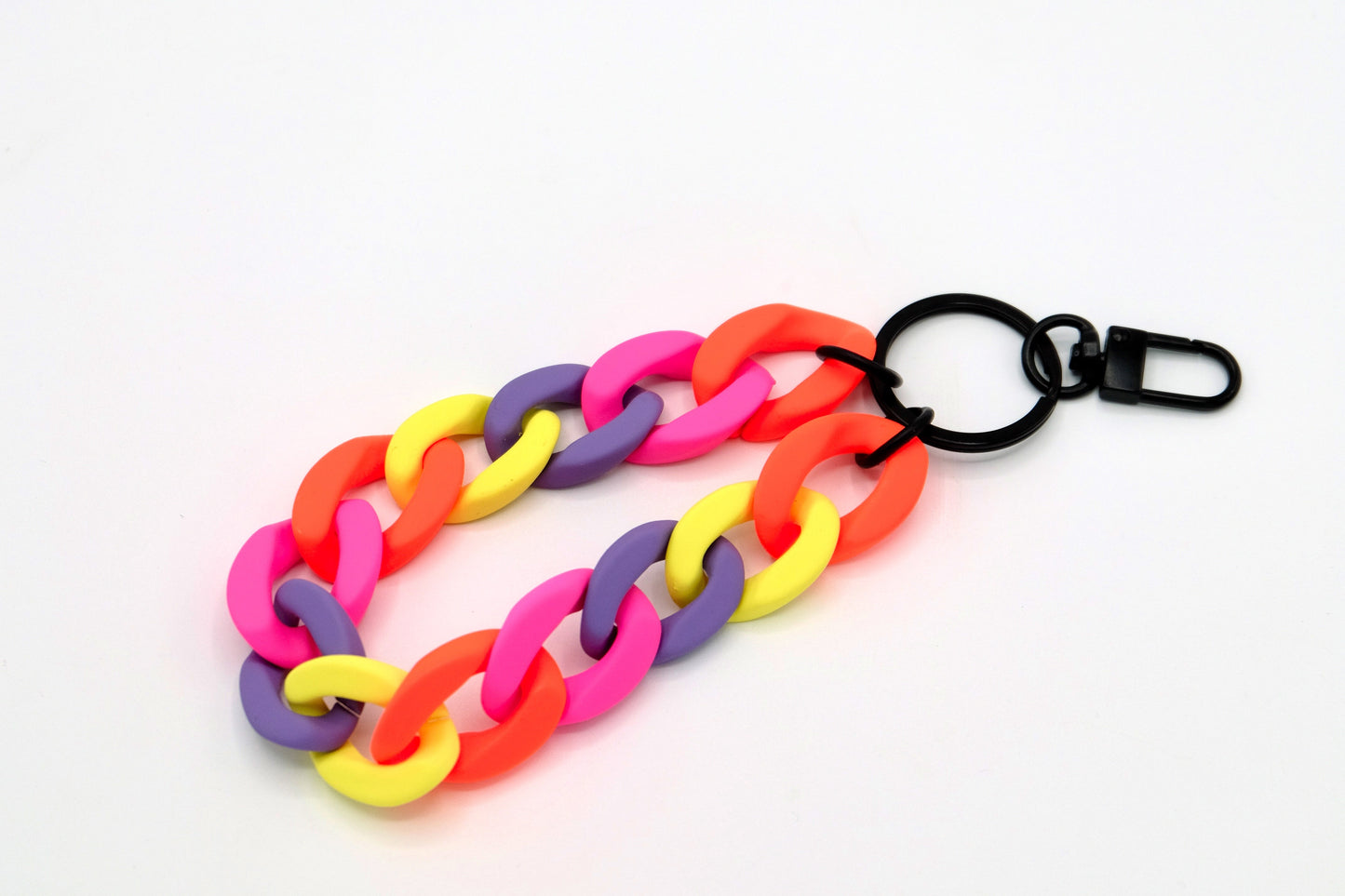 Keyring with carabiner "RUBBER EDITION" Neon Multicolored