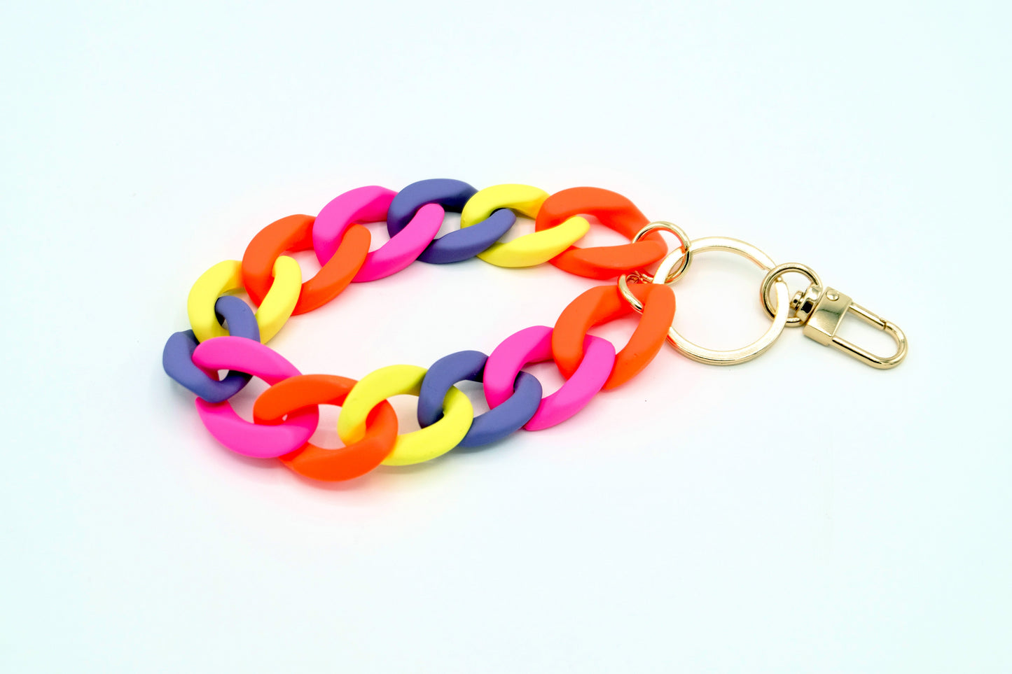 Keyring with carabiner "RUBBER EDITION" Neon Multicolored