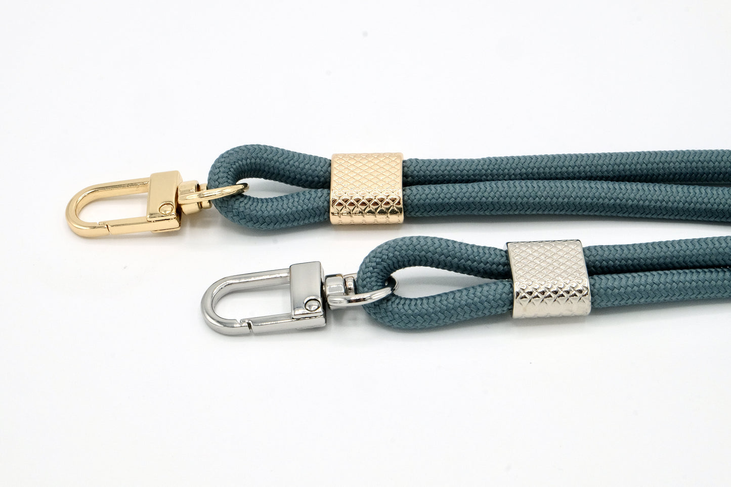 Keyring with carabiner, blue-grey