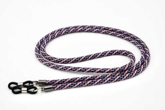 Brillenband 3,8mm Rosa Blau Gemustert