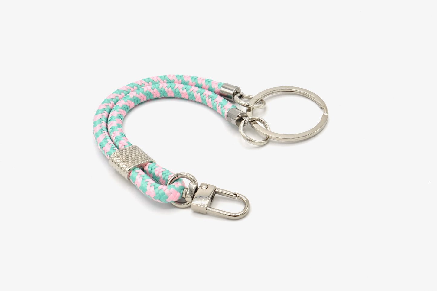 Schlüsselanhänger mit Karabiner Mint-Rosa